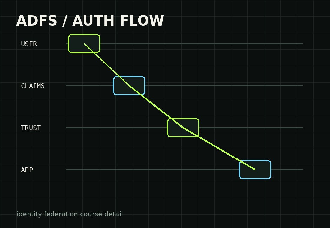 ADFS identity trust and access flow illustration